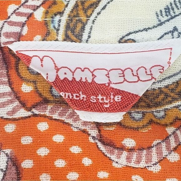 60s retro funky print blouse - Picture 10 of 11